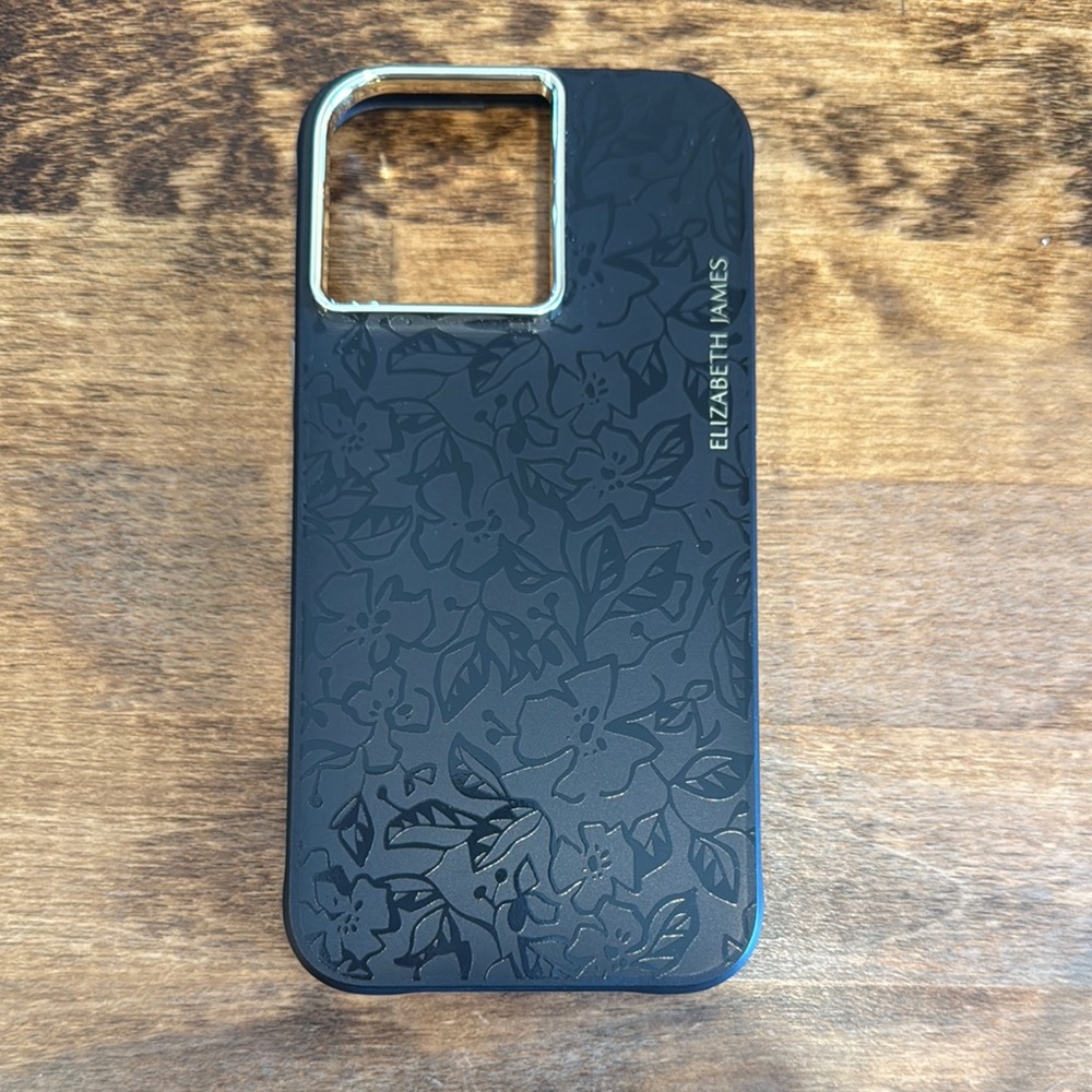 Elizabeth James iPhone 15 Pro Max Black Floral Case